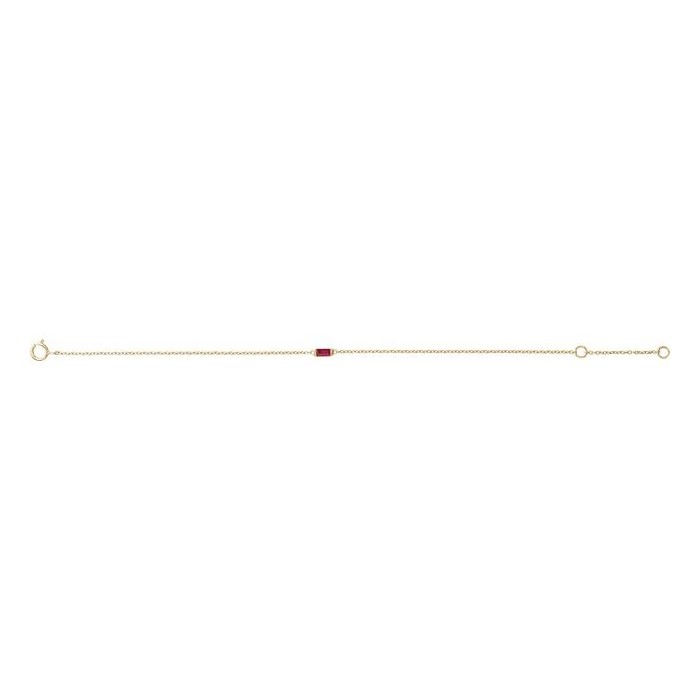 0.15 Ct Natural Ruby Baguette Cut Ploy  in 14K White Gold