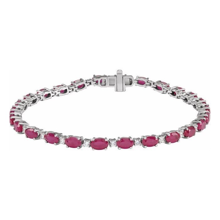 Trayce 10.00 Carat Natural Ruby  Diamond Bracelet