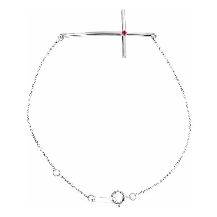 0.03 Ct Natural Ruby Round Cut Tallis  in 14K White Gold