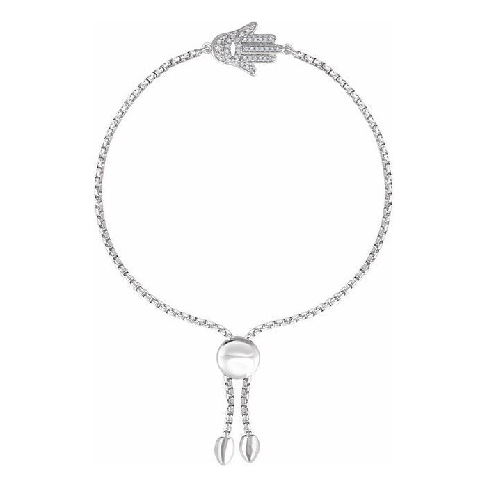 0.2 Ct Natural Diamond Round Cut Sysley  Friendship Bracelets in Silver 925