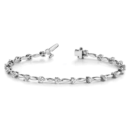 Ruth 1.00 - 4.00 Carat Natural 3 Prong  Diamond Bracelet