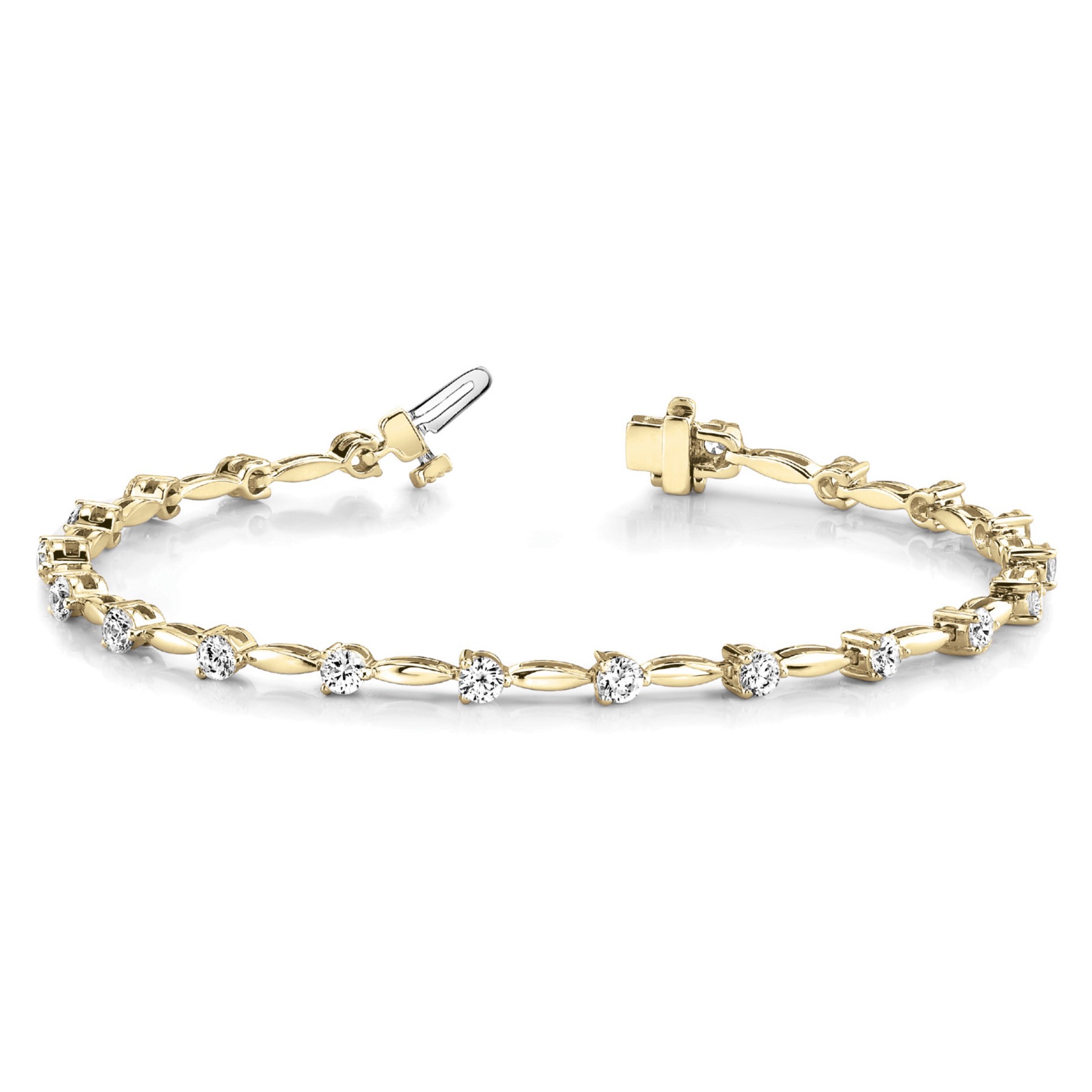 1 Ct Natural Round Cut Ruth  Diamond Tennis Bracelets in Silver 925