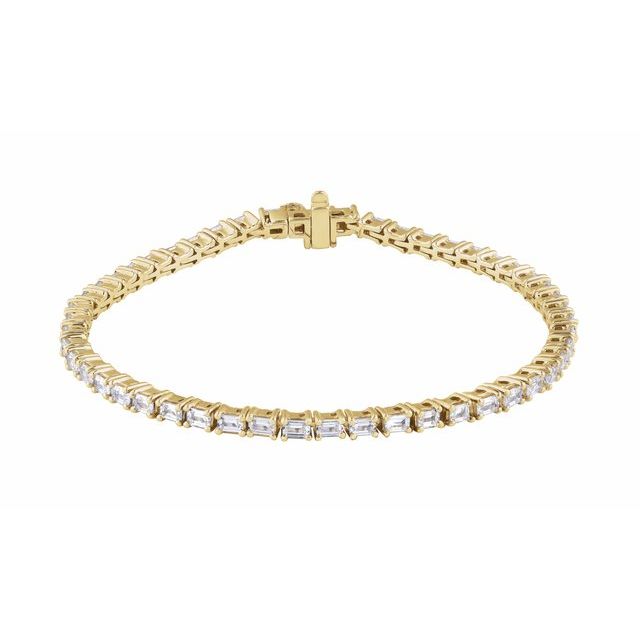 5 Ct Natural Emerald Cut Renea  Diamond Tennis Bracelets in Silver 925