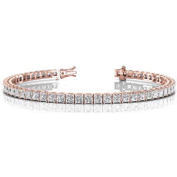 4 Ct Lab-Created Princess Cut Petal Diamond Tennis Bracelets in Silver 925
