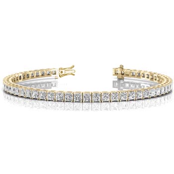 4 Ct Lab-Created Princess Cut Petal Diamond Tennis Bracelets in Silver 925