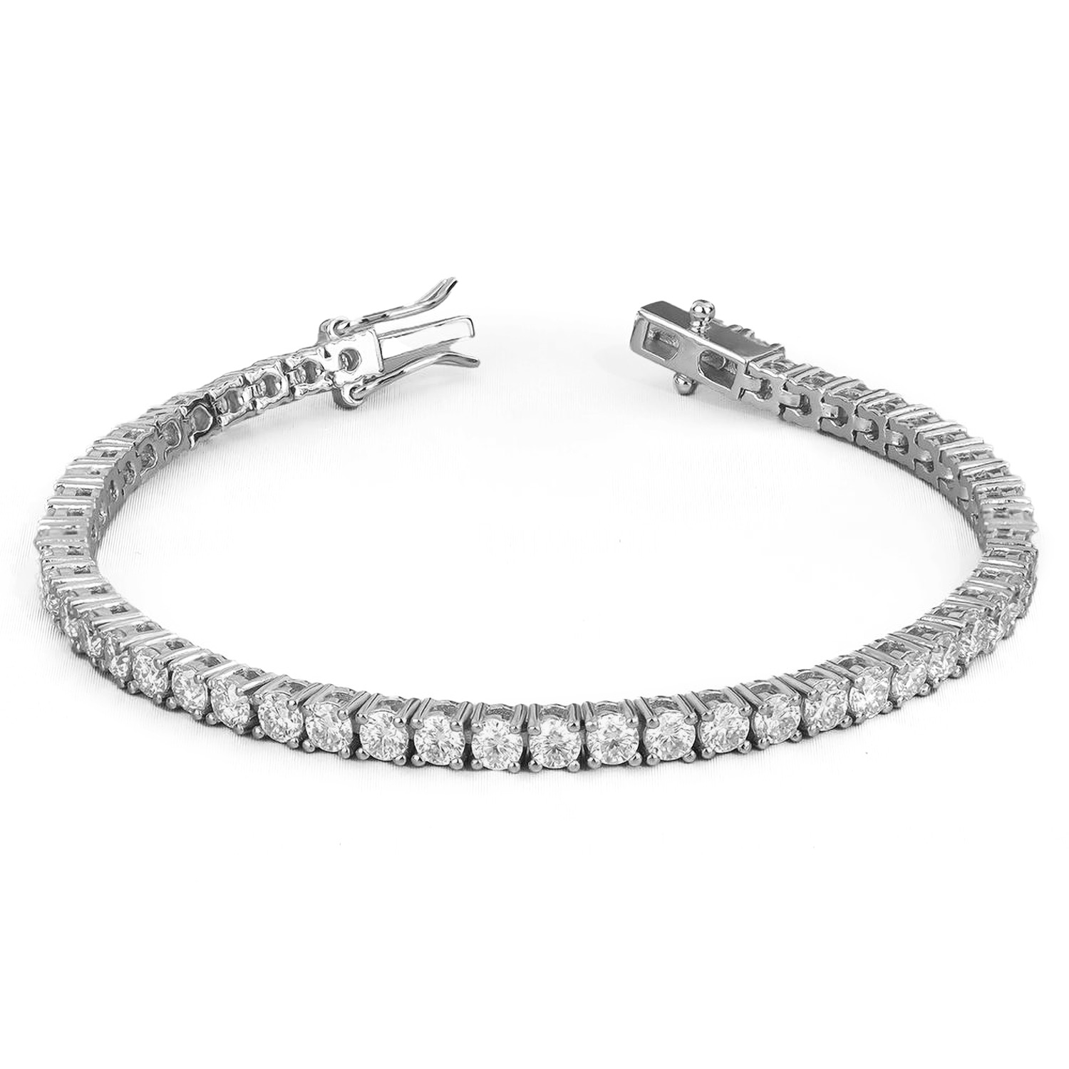 0.10 - 5.0 Carat Natural Round Cut Diamonds Claw Set Tennis Bracelet