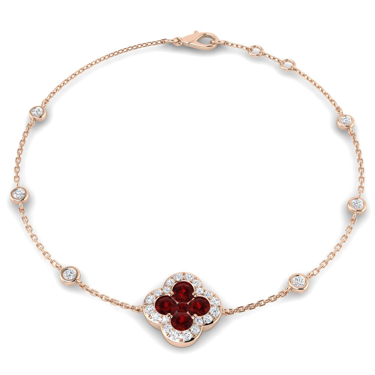 Marcelline Natural Ruby  Diamond Bracelet