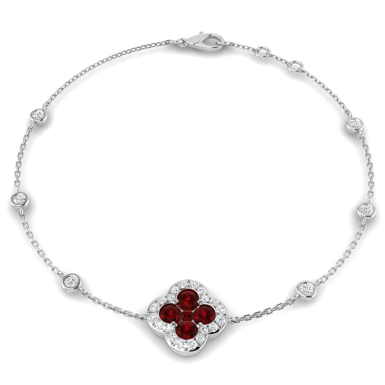 Marcelline Natural Ruby  Diamond Bracelet