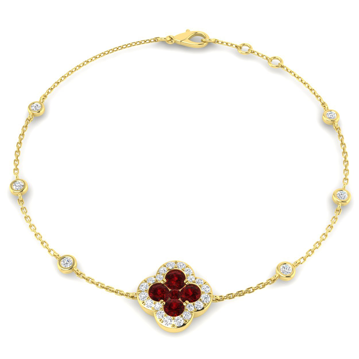 Marcelline Natural Ruby  Diamond Bracelet