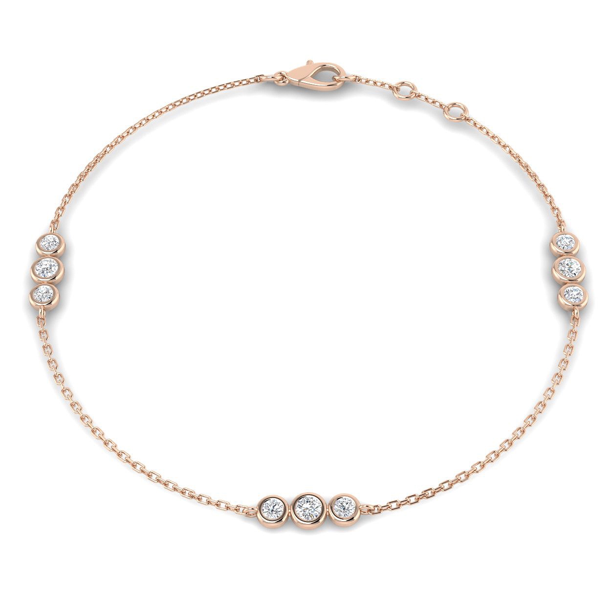 Sadie Bezel-Set Diamond Friendship Chain Bracelet