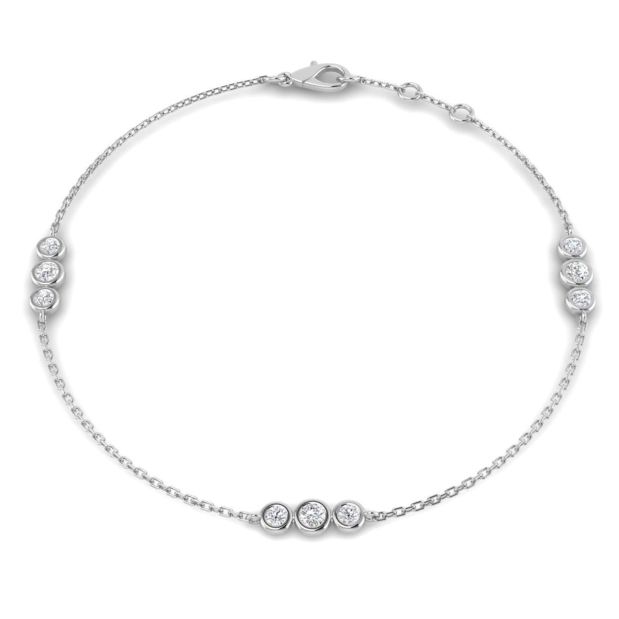 Sadie Bezel-Set Diamond Friendship Chain Bracelet