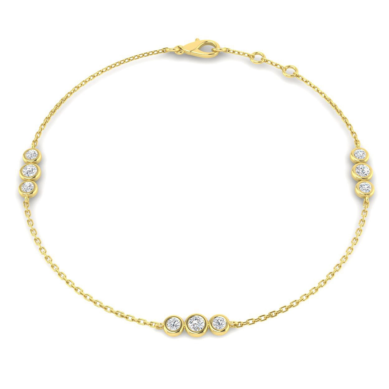 Sadie Bezel-Set Diamond Friendship Chain Bracelet