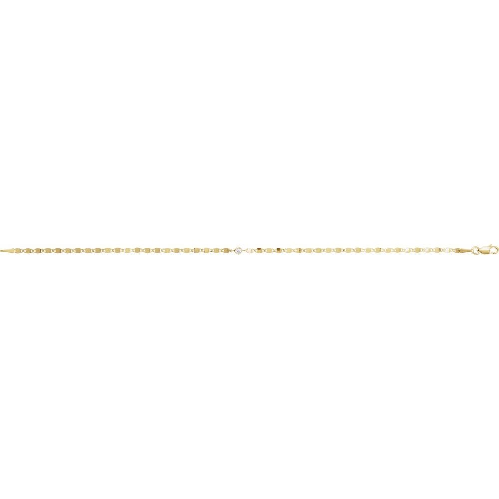 0.06 Ct Natural Diamond Round Cut Seallie  Chain Bracelets in Silver 925
