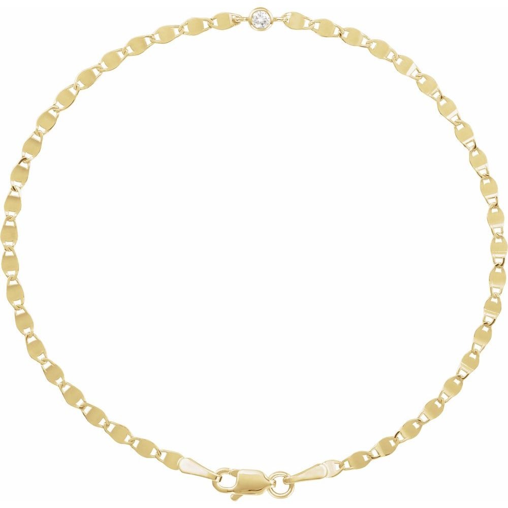 0.06 Ct Natural Diamond Round Cut Seallie  Chain Bracelets in Silver 925