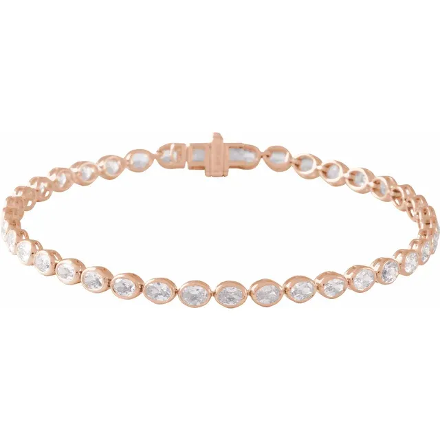 4.9 Ct Natural Diamond Oval Cut Raynne  Bracelets in Silver 925