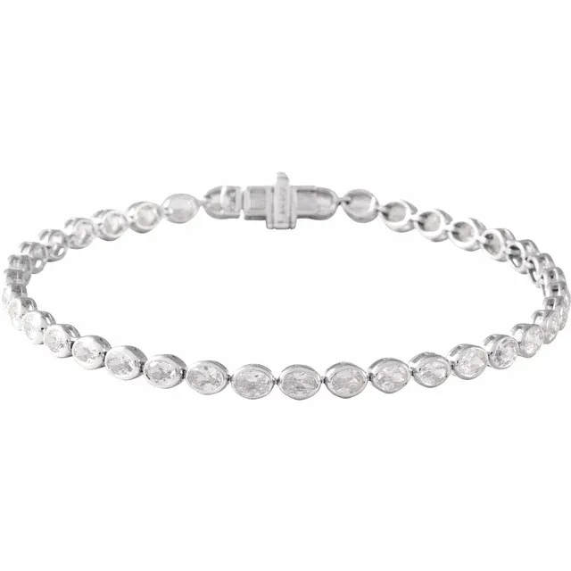 4.9 Ct Natural Diamond Oval Cut Raynne  Bracelets in Silver 925