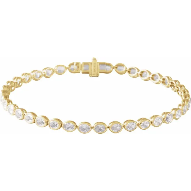 4.9 Ct Natural Diamond Oval Cut Raynne  Bracelets in Silver 925