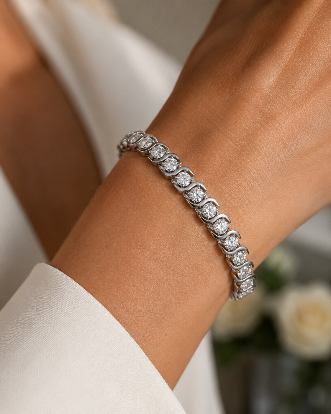Polly 2.00 - 6.00 Carat S Link Tennis Diamond Bracelet | Sunshine Diamonds