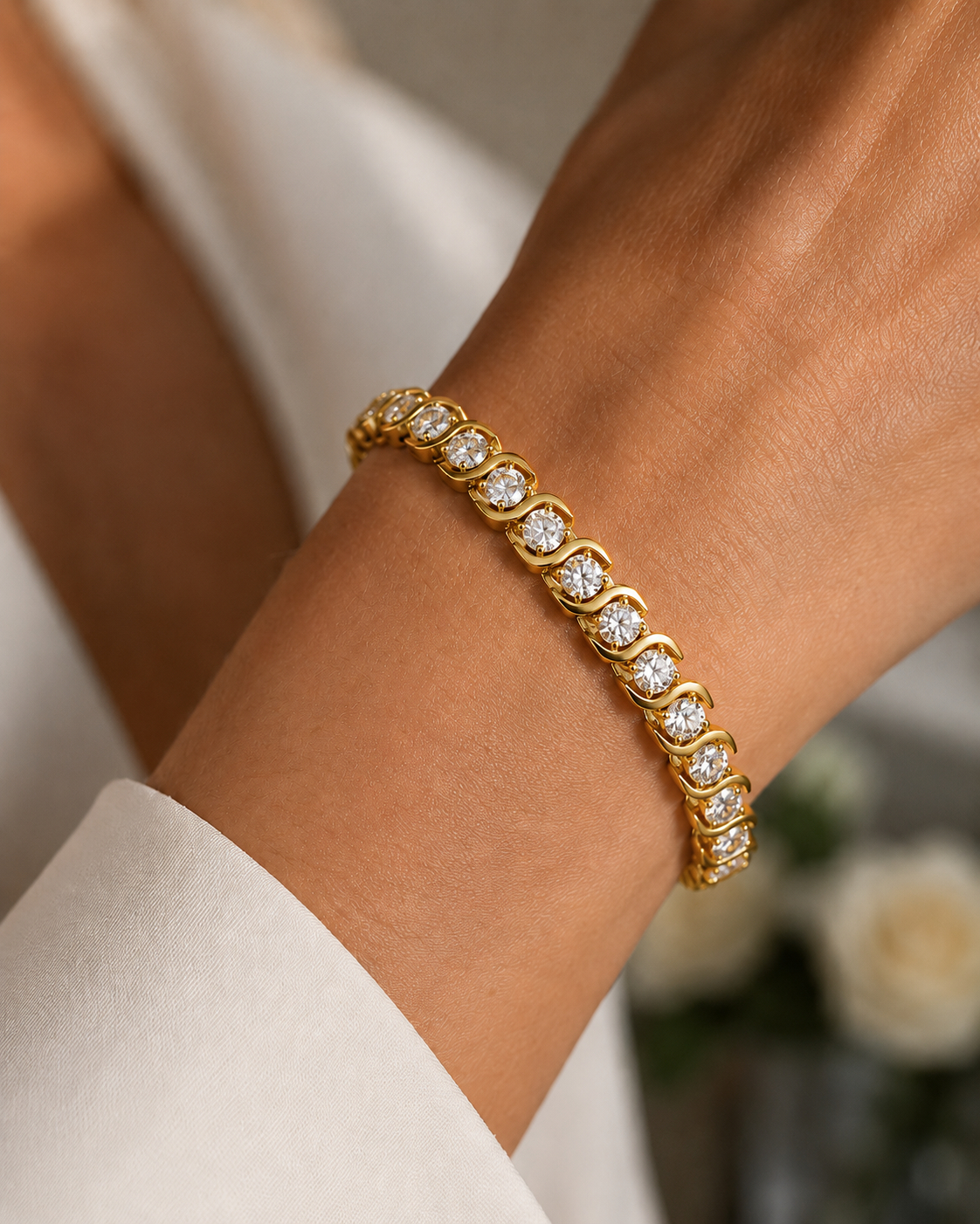 Polly 2.00 - 6.00 Carat S Link Tennis Diamond Bracelet | Sunshine Diamonds