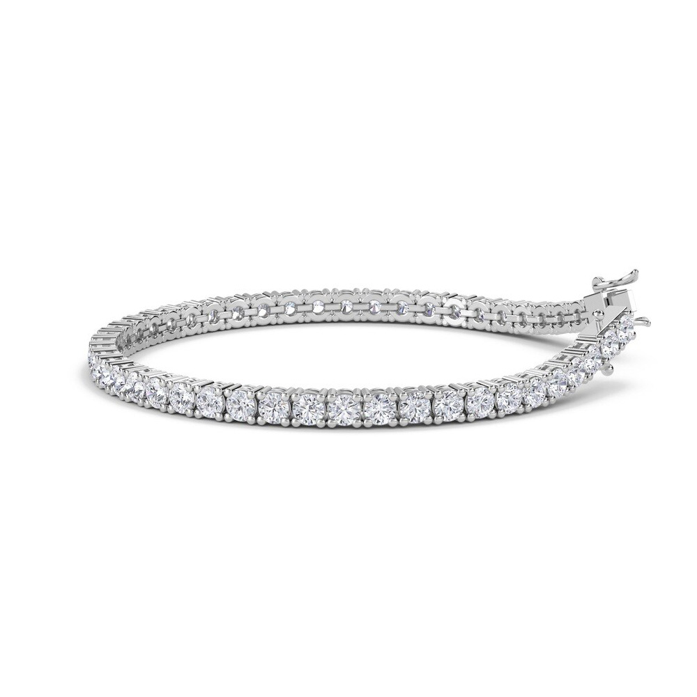 5 Ct Lab-Created Diamond Round Cut Salomi  Bracelets in 9K White Gold