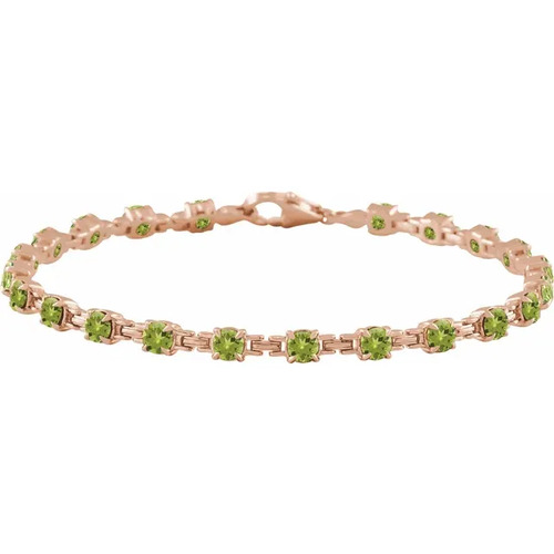 Rhetta Peridot 4 Prong  Diamond Bracelet