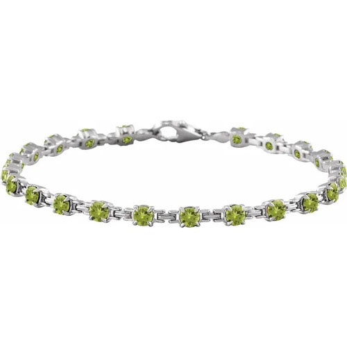 Rhetta Peridot 4 Prong  Diamond Bracelet