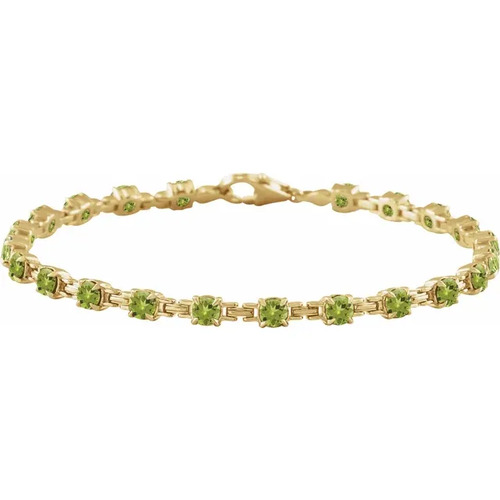 Rhetta Peridot 4 Prong  Diamond Bracelet