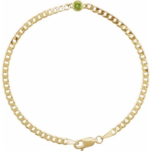 0.26 Ct Peridot Round Cut Raquelle  Bracelets in Silver 925
