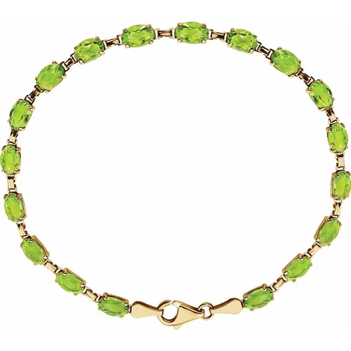 Rheba Peridot 4 Prong  Diamond Bracelet