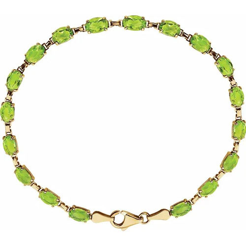 9 Ct Peridot Oval Cut Rheba  Bracelets in Silver 925