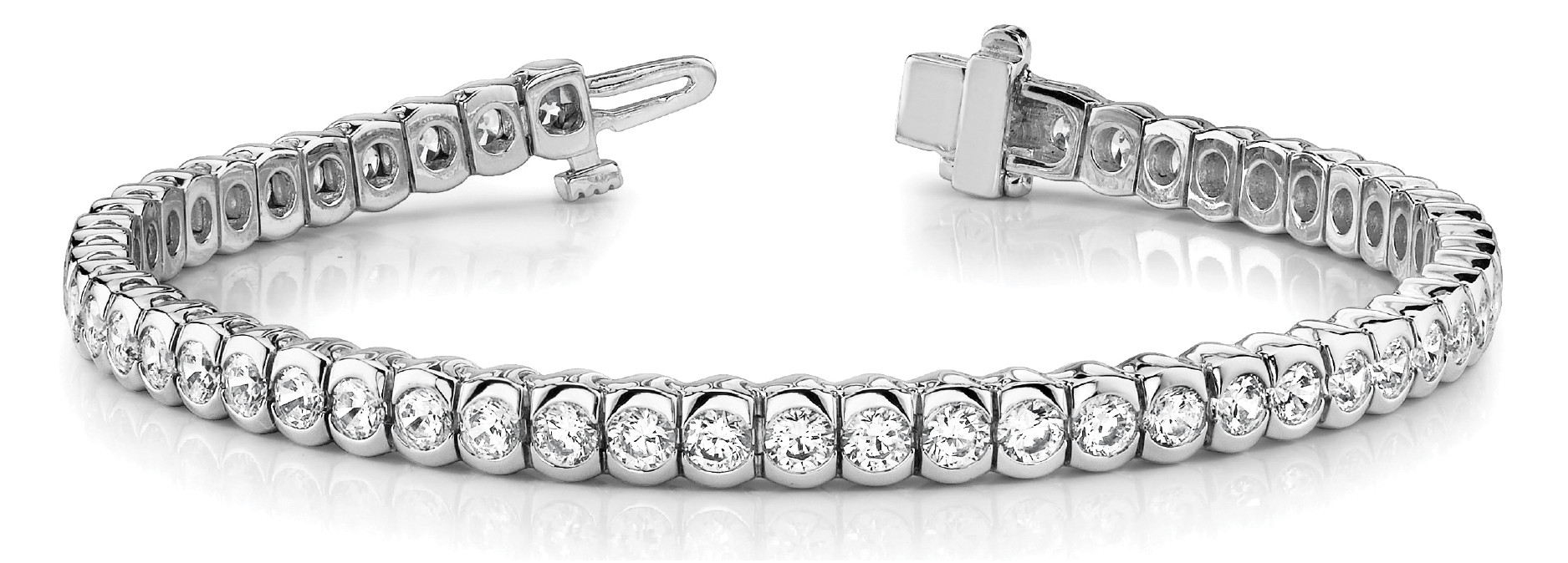 3.06 Ct Lab-Created Diamond Round Cut Oscar Tennis  For Women Bracelets in Silver 925