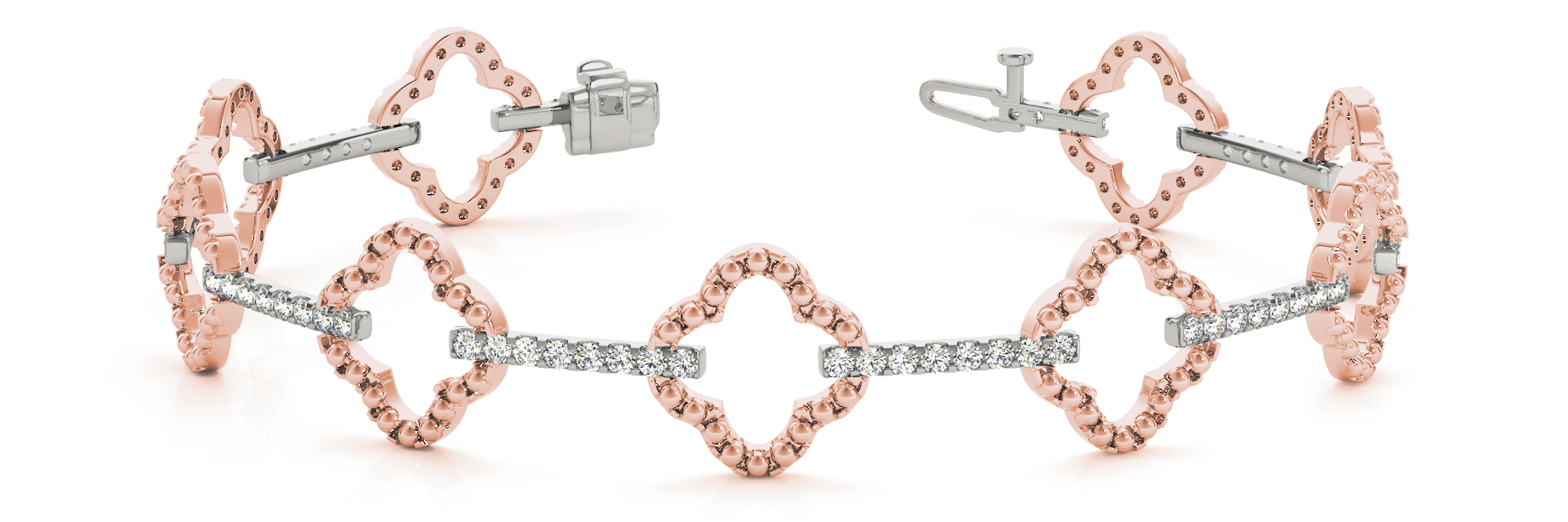 0.74 Ct Lab-Created Diamond Round Cut George Designer Bracelets in Silver 925