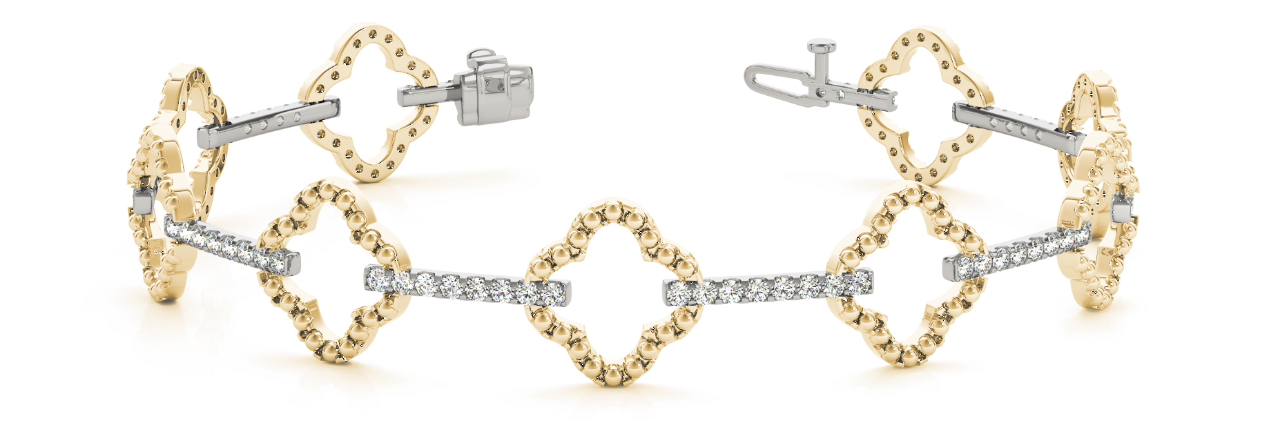 0.74 Ct Lab-Created Diamond Round Cut George Designer Bracelets in Silver 925