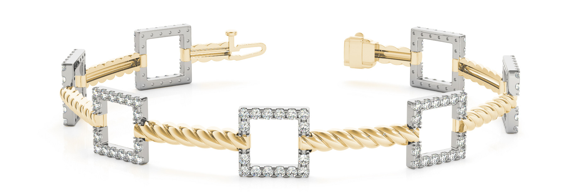 1.12 Ct Lab-Created Diamond Round Cut Hannah Designer Bracelets in Silver 925