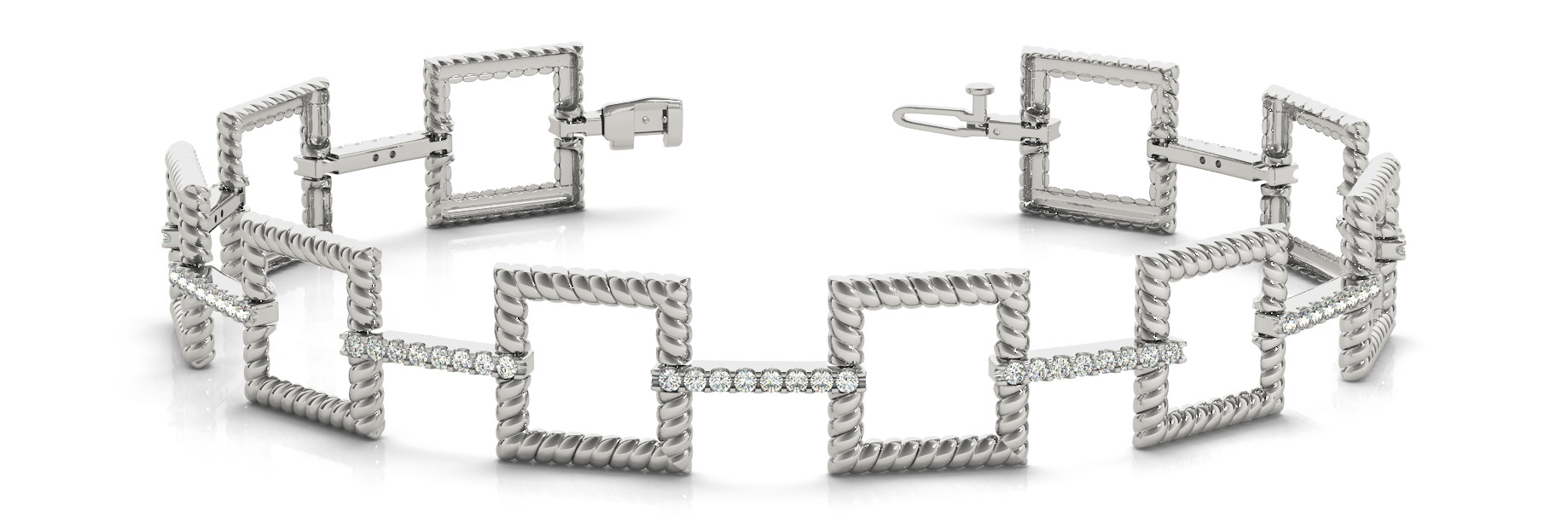 1.02 Ct Lab-Created Diamond Round Cut Paige Designer Bracelets in Silver 925