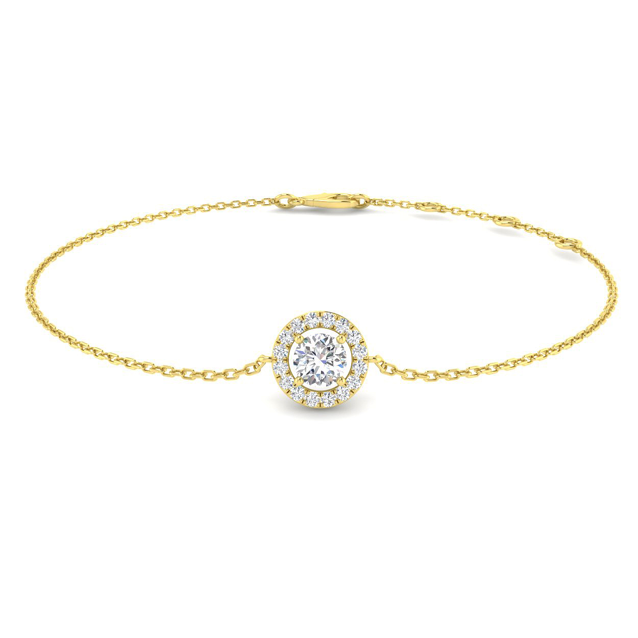 0.1 Ct Lab-Created Diamond Round Cut Neville  Bracelets in Silver 925