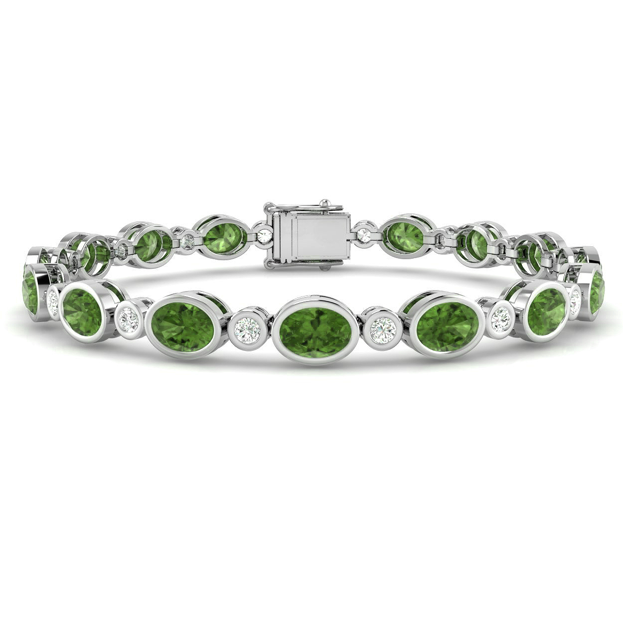 9.9 Ct Peridot Oval Cut Jenova  in Silver 925