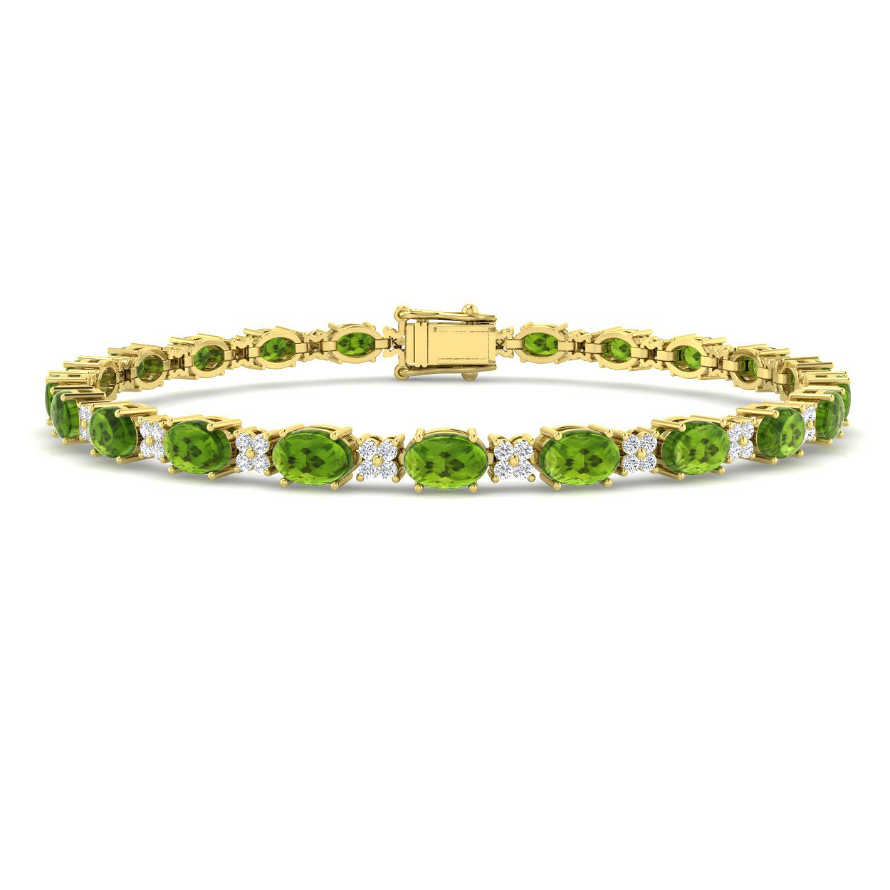 Jenovan Yellow Gold Prong Set Peridot Gemstone