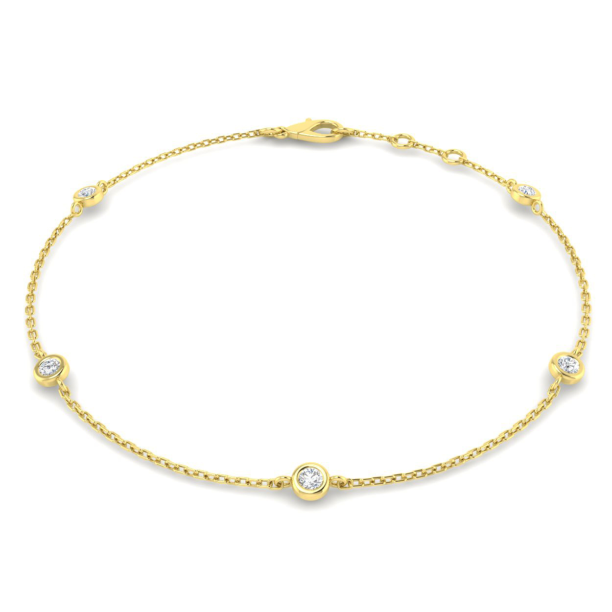 Qlara Lab-Created Bezel Setting Diamond Bracelet