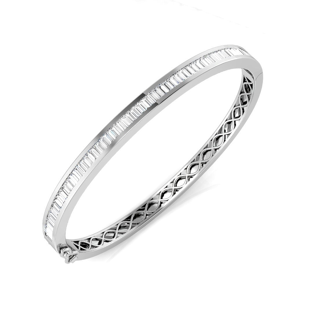Suzeeka Natural Channel Set Diamond Bangle Bracelet