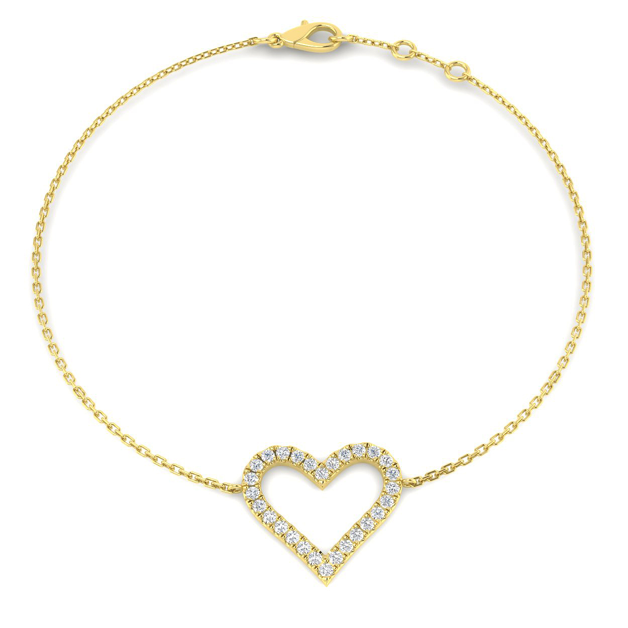 Zavien Lab Grown Diamond Yellow Gold Pave Setting Friendship Bracelet