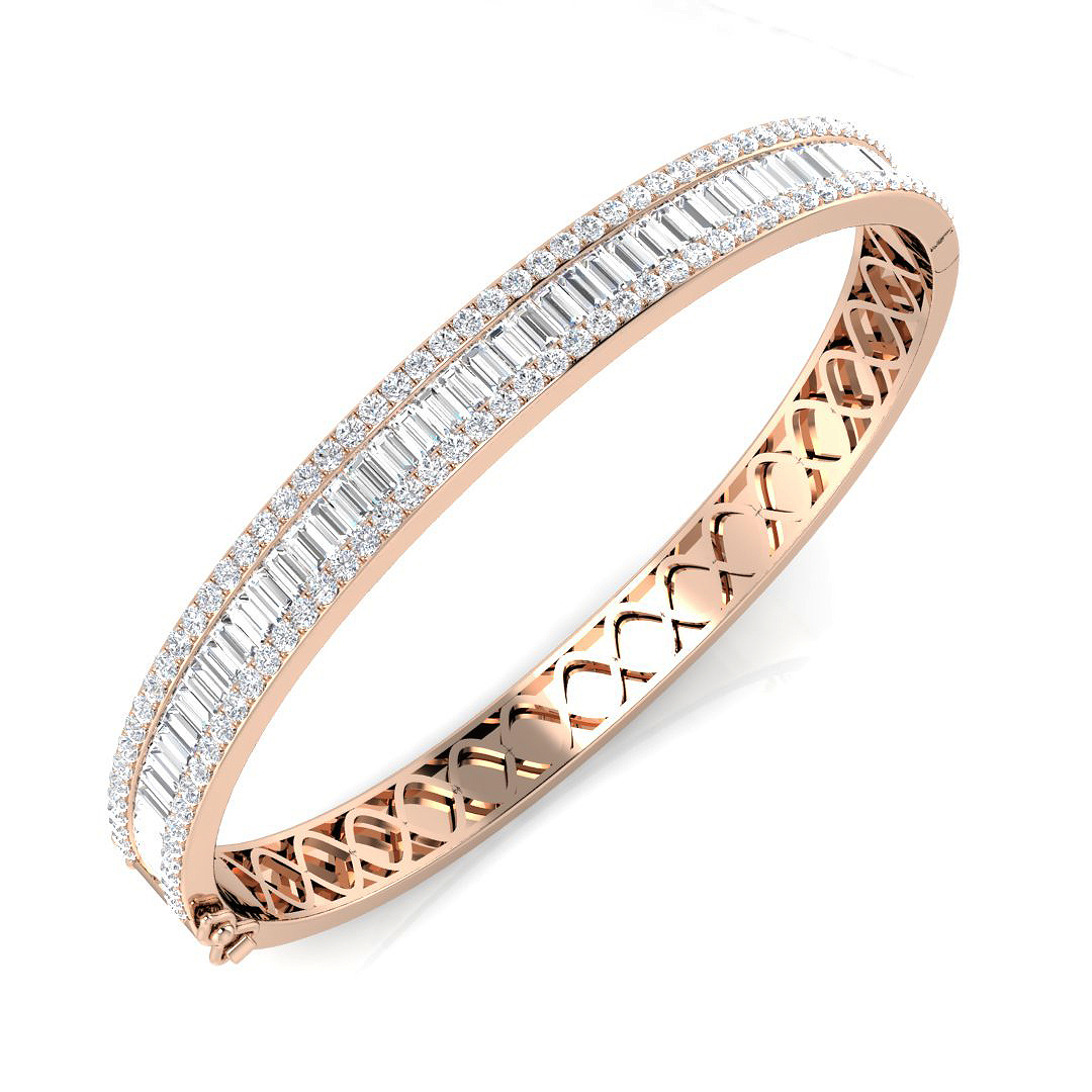 Haetas Lab-Created Channel Set Diamond Bracelet