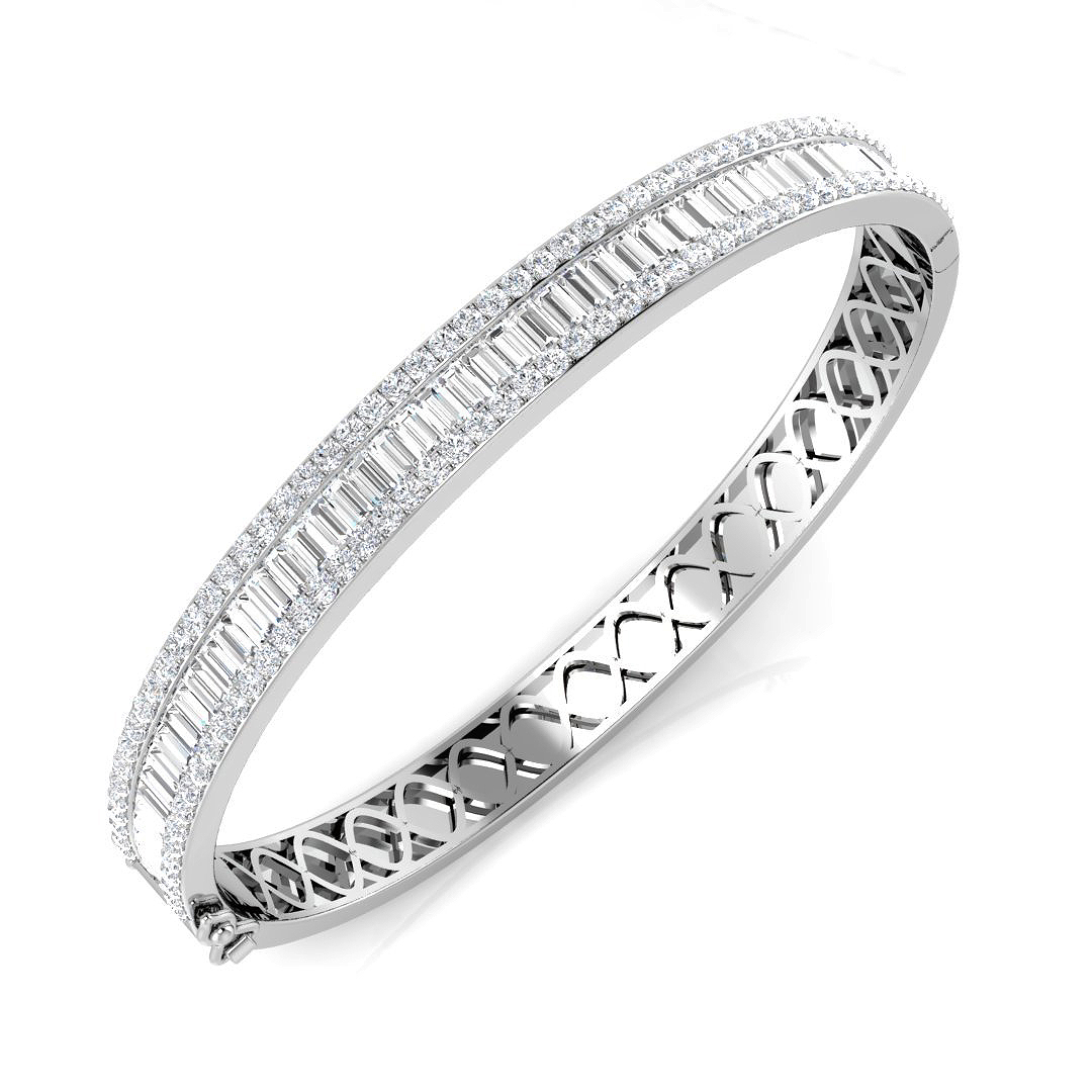 Haetas Lab-Created Channel Set Diamond Bracelet