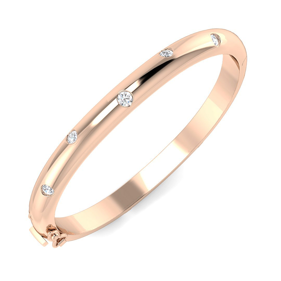 SunshineDiamonds Diamond Bangles Bracelets in 9K Rose
