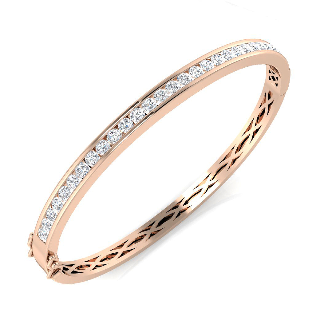 Yamma Lab-Created Channel Set Diamond Bracelet