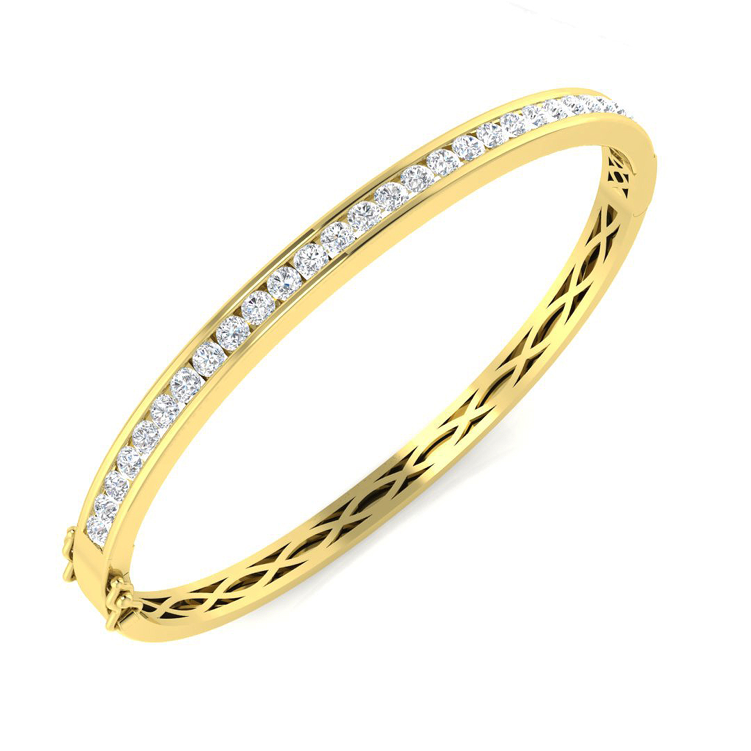 Yamma Lab-Created Channel Set Diamond Bracelet