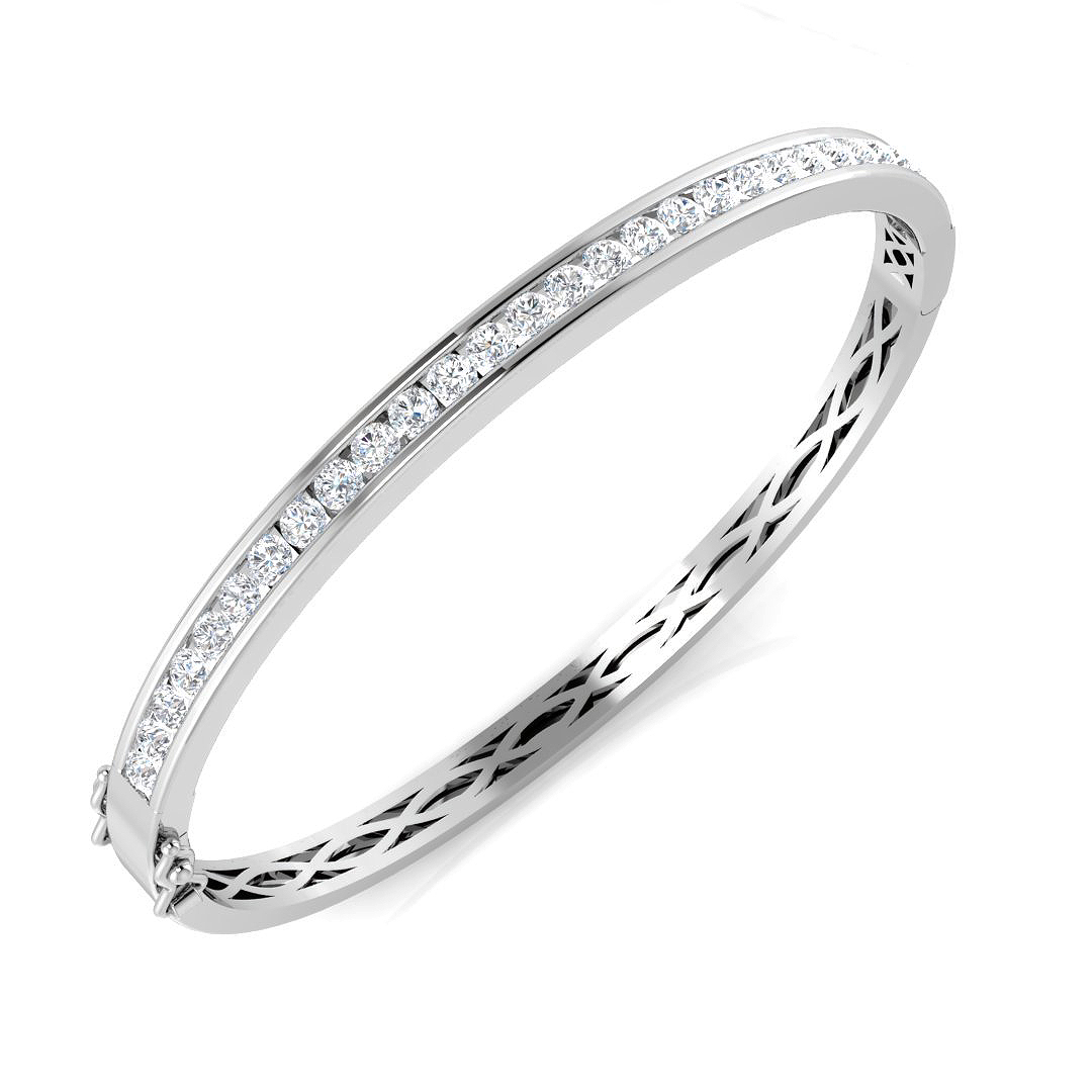 Yamma Natural Channel Set Diamond Bangle Bracelet