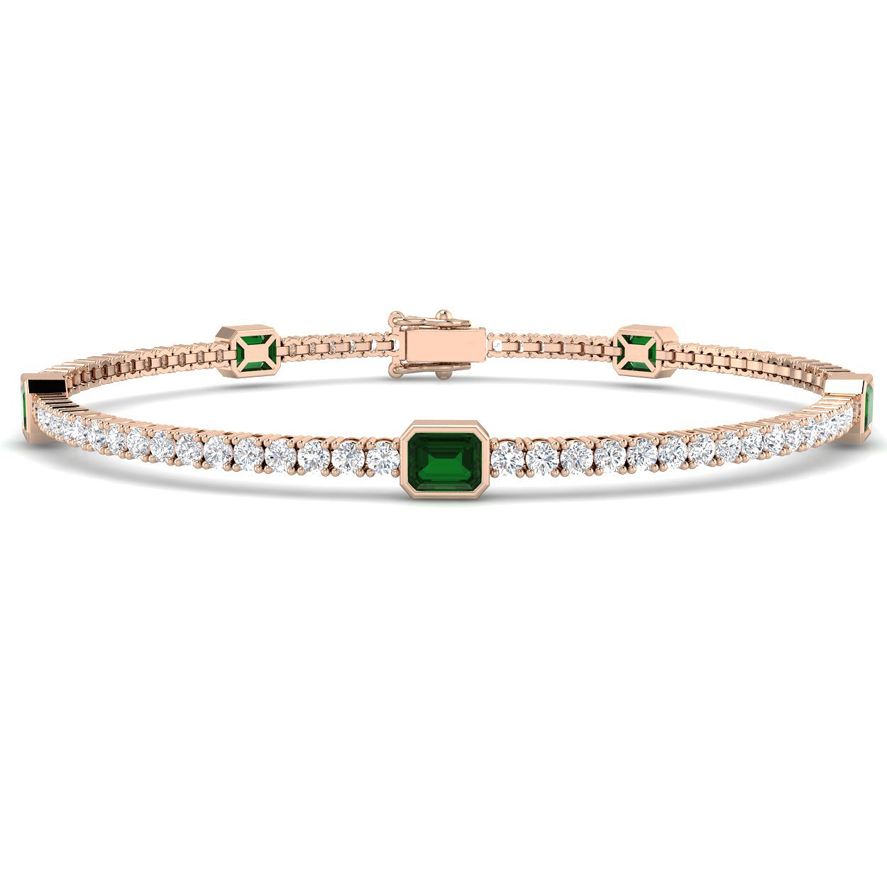 2.05 Ct Emerald Cut Maisy Gemstone Bracelets in Silver 925