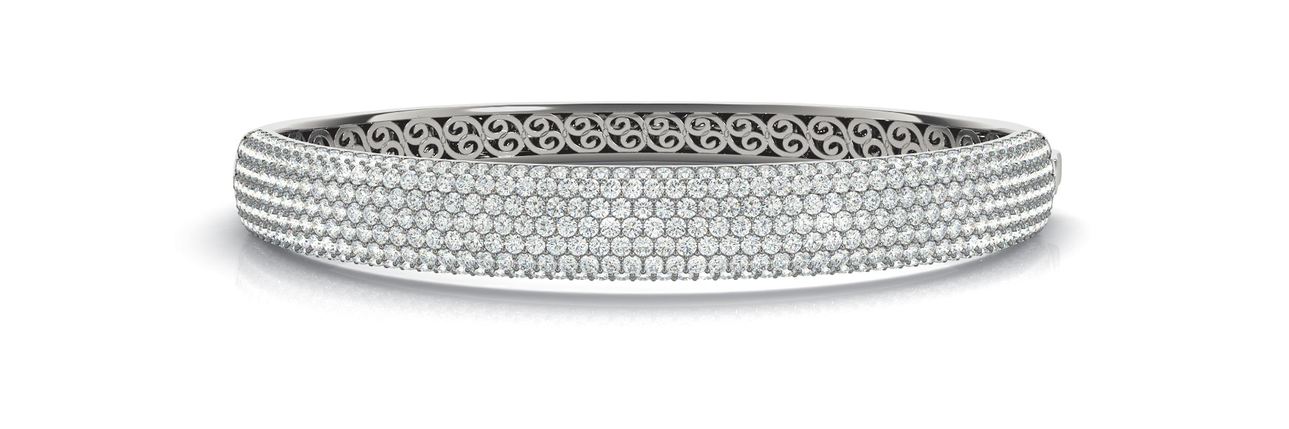 6.69 Ct Lab-Created Round Cut Vienna Diamond Bangles Bracelets in Silver 925
