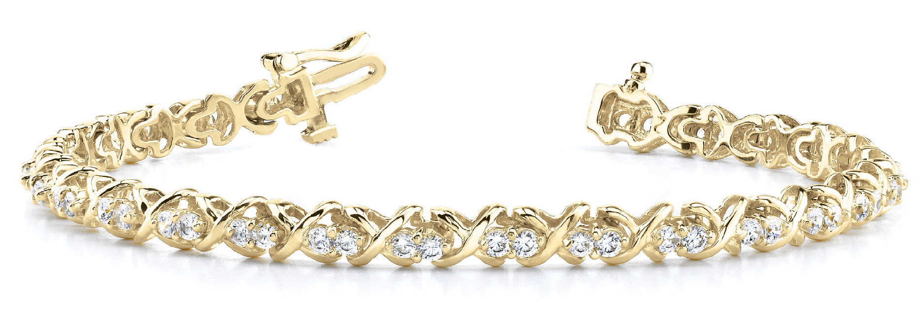1.25 Ct Lab-Created Round Cut Scout Diamond Tennis Bracelets in Silver 925